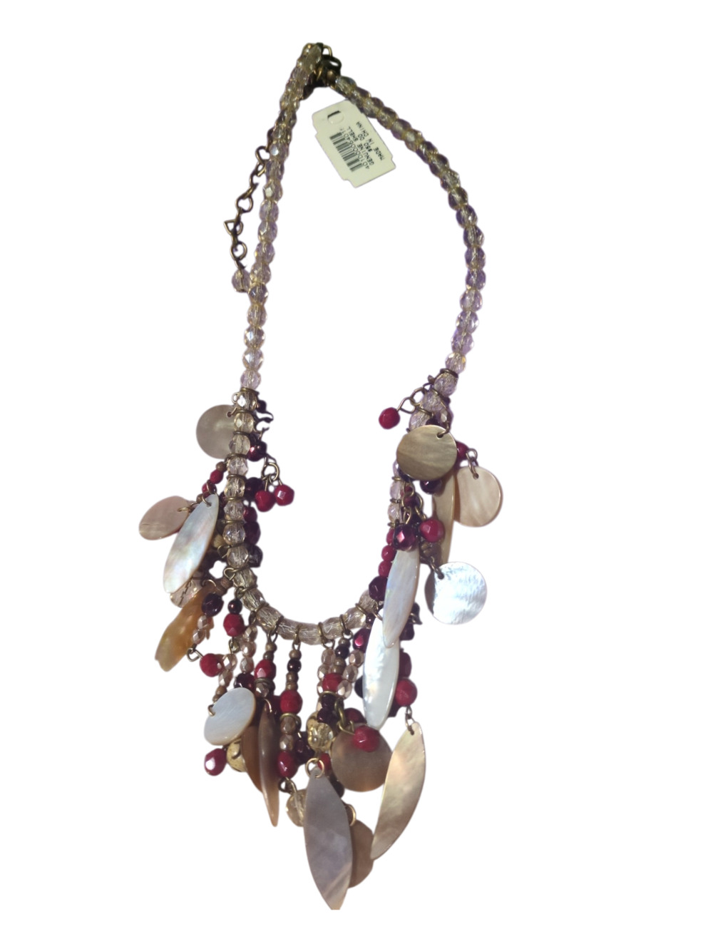 Chico's Genuine Shell Beaded Statement Necklace